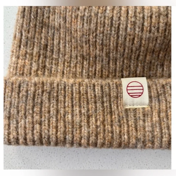 Marine Layer Porter Knit Beanie in Camel - Picture 2 of 5